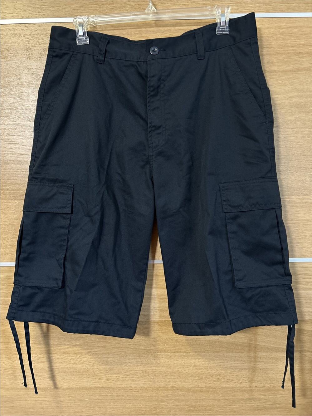 Access Original Fit Men's Sz 38 Flat Front Cargo Pockets Shorts Black
